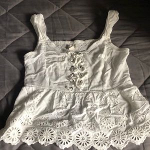 White cropped tank top